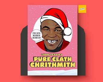 Mike Tyson Christmas Card | Derry Phrase Christmas Card | Funny Irish Christmas Card