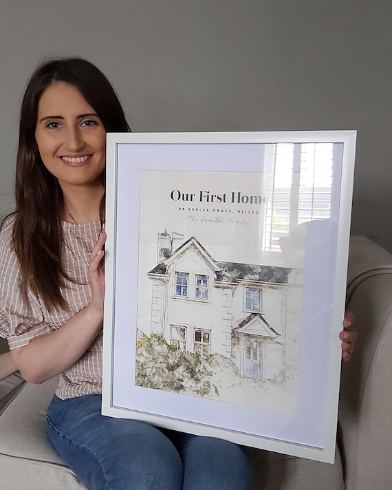 Custom House Print | Personalised Concept Sketch effect From Photo | New Home Housewarming Personalised Gift | Our first home