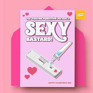 Biglietto di San Valentino positivo testato / Biglietto di San Valentino Sexy Bastard / Biglietto di San Valentino derry
