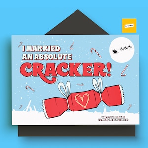 Marié à une carte de Noël Cracker | Carte de Noël Derry Phrase | Carte de Noël de la femme irlandaise