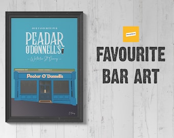 Derry City artwork | Derry illustration | Derry bars | Northern Ireland | Derry | Belfast