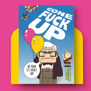 UP MOVIE Irish Humour Fête des pères Carte de vœux | Carte irlandaise pour la fête des pères