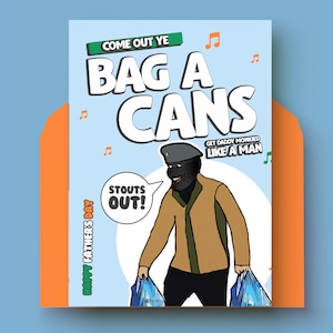Up the Da Irish Humour Father's Day Greetings Card / Irish Father's Day Card / Bag a cans