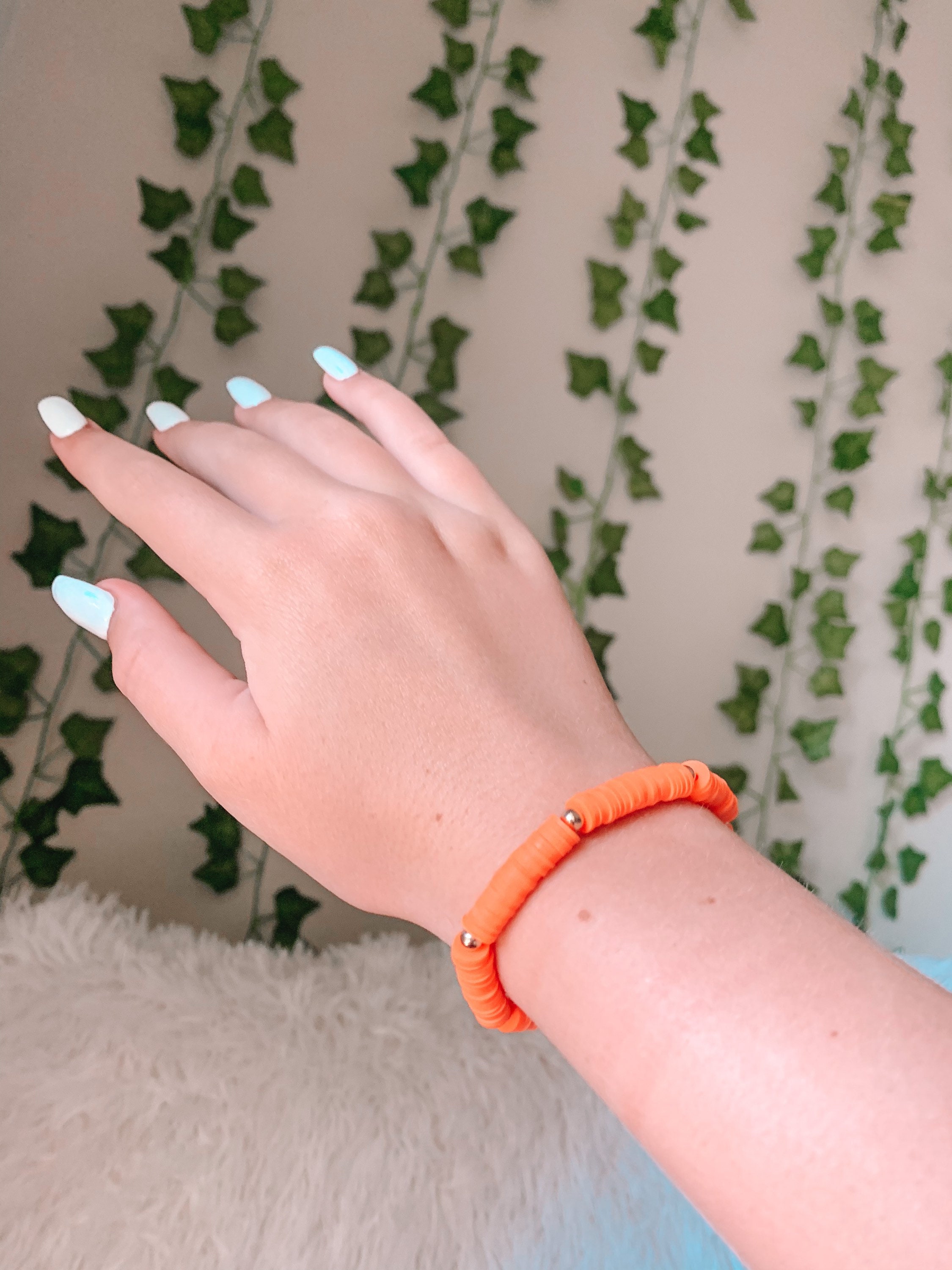 Orange Beaded Bracelet Etsy