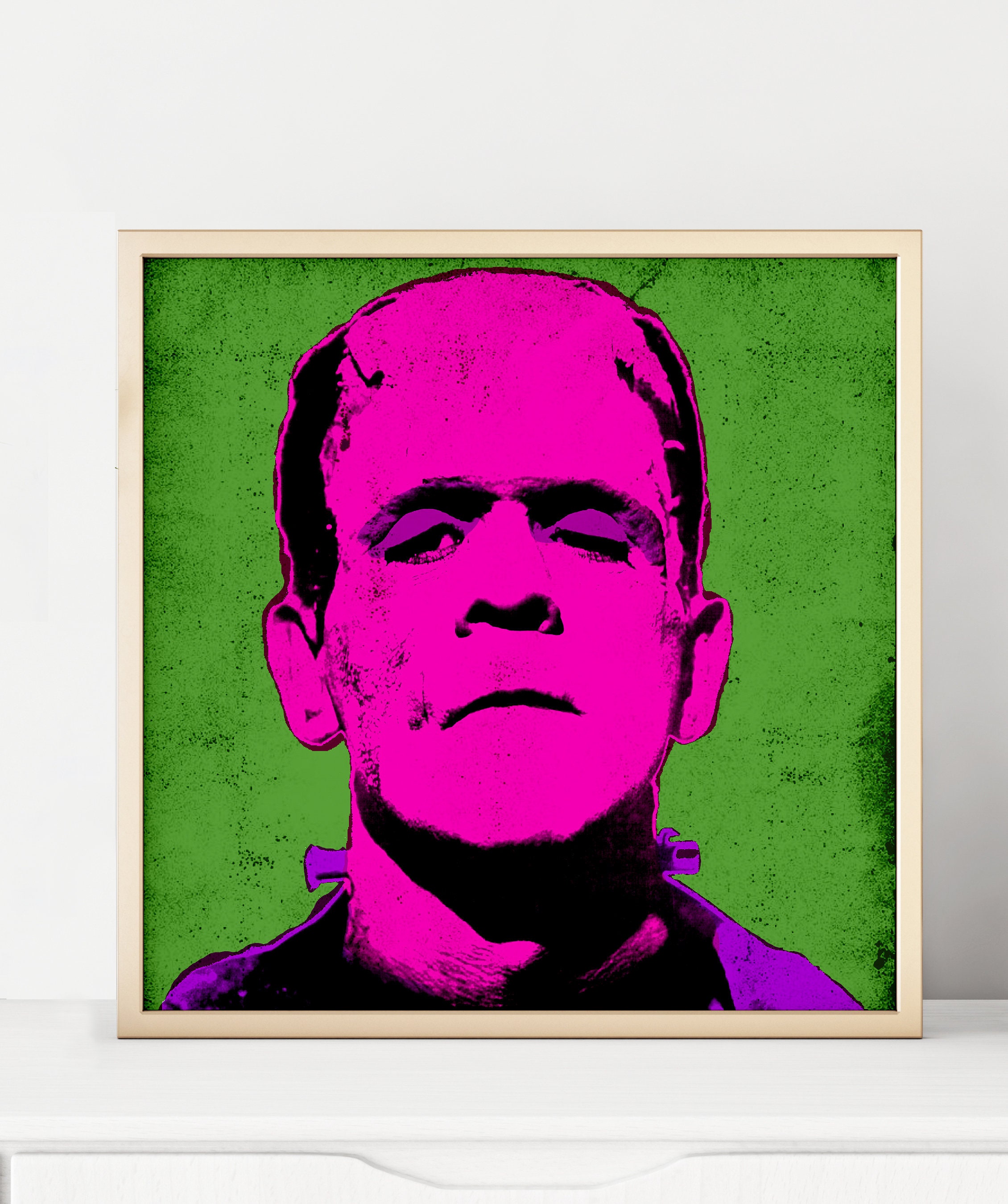 Pop Art Frankenstein Digital Square Print Warhol pop art Etsy