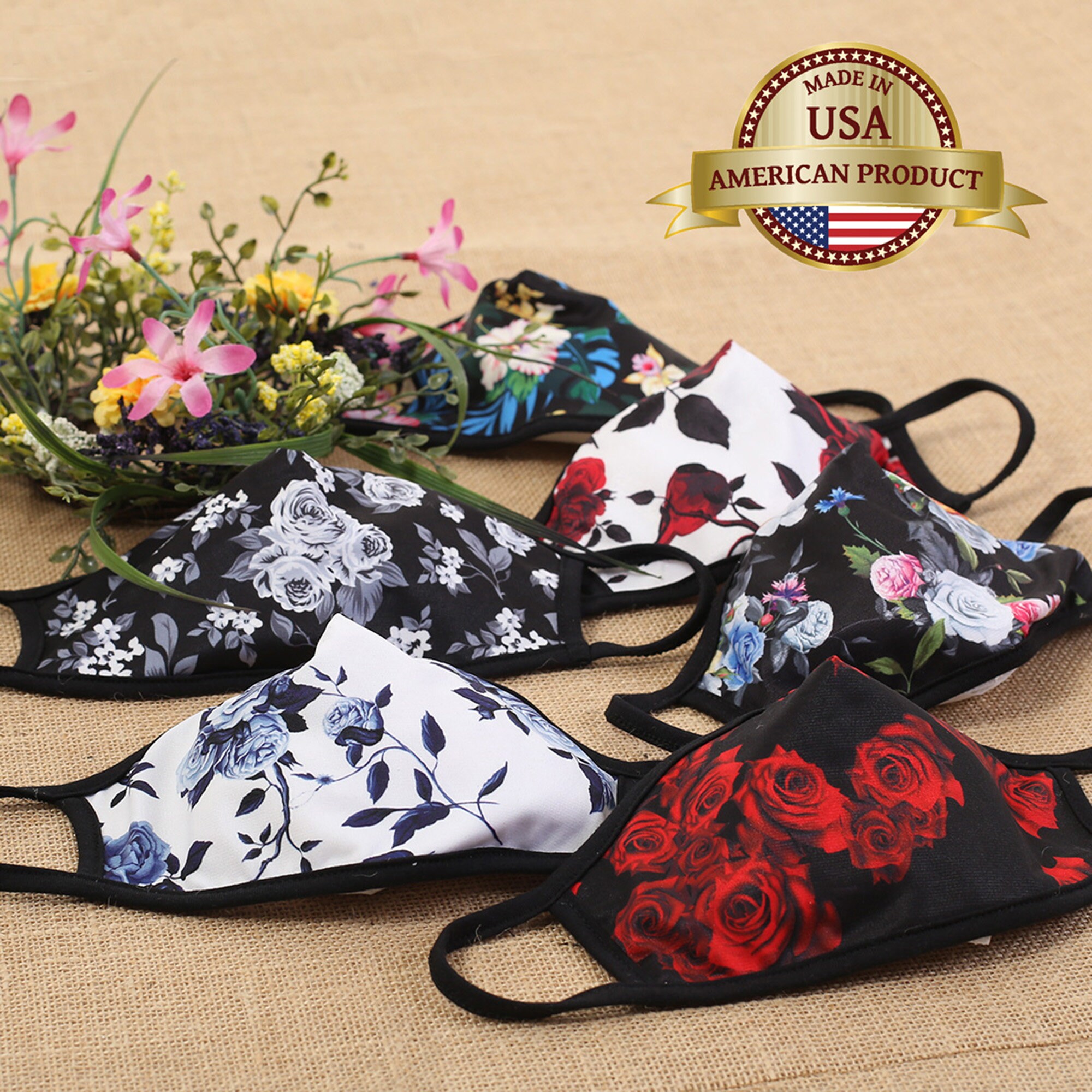 URBNCLEO's Floral Print Face Mask, Made in USA, Washable and Reus…