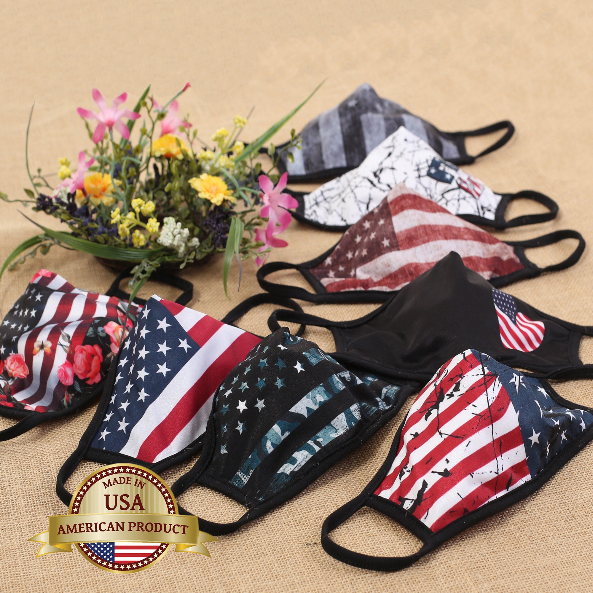 URBNCLEO's Patriotic Print Face Mask, Made in USA, Washable and R…