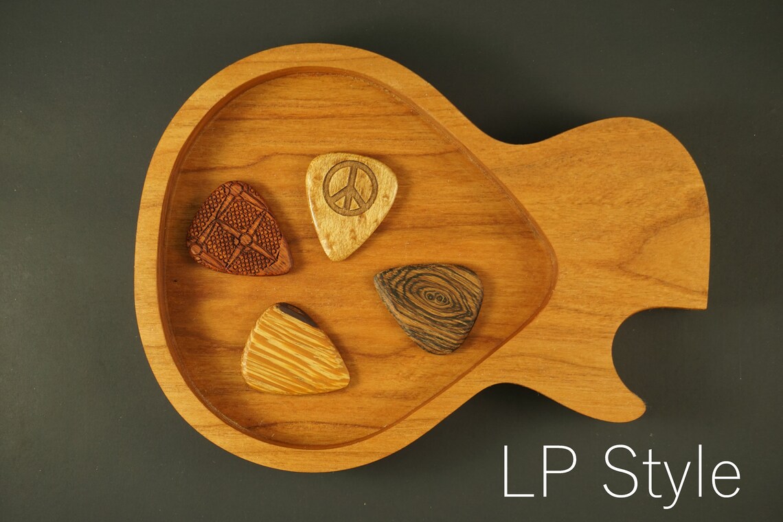 Guitar Pick Organizer Gift for A Musician Wooden Guitar Pick Etsy