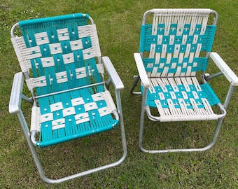 Vintage Macrame Grandma Retro Lawn Chairs