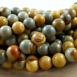 Wild Horse Jasper Beads (Round)(Smooth)(6mm)(8mm)(10mm)(16&quot;Strand)