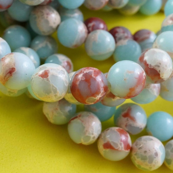 Aqua Terra Jasper Beads (Round)(Smooth)(4mm)(6mm)(8mm)(10mm)(16"Strand)