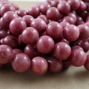 Thulite Beads (Round)(Smooth)(4mm)(6mm)(8mm)(10mm)(12mm)(16&quot;Strand)