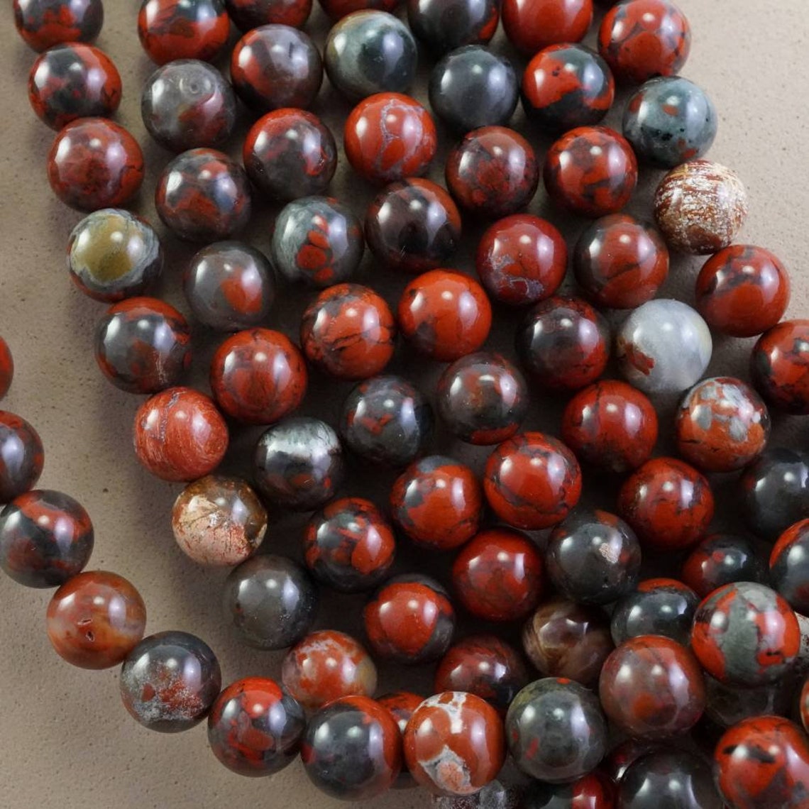 Poppy Jasper Beads Etsy