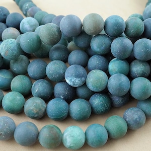 Moss Agate Beads (Round)(Matte)(4mm)(6mm)(8mm)(10mm)(12mm)(16&quot;Strand)