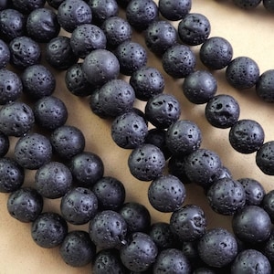 Lava Stone Beads (Round)(Smooth)(4mm)(6mm)(8mm)(10mm)(16&quot;Strand)