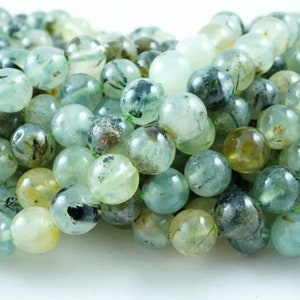Prehnite (Round)(Smooth)(4mm)(6mm)(8mm)(10mm) (12mm)(16"Strand)