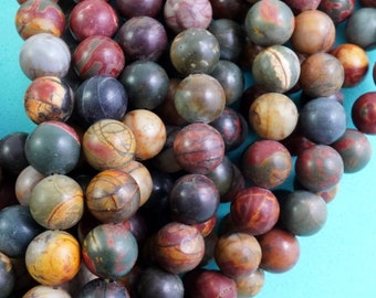 6mm8mm10mm12mm Red Creek Jasper Beads,Smooth and Round Stone Beads,15 inches one starand