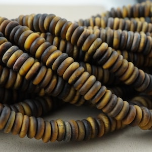 Tiger Eye Beads (Rondelle)(Matte)(6mmx2mm)(15.5"Strand)