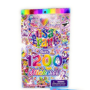 Lisa Frank - 1200 Stickers Tablet Book 10 Pages of Collectible Stickers Crafts Scrapbooking