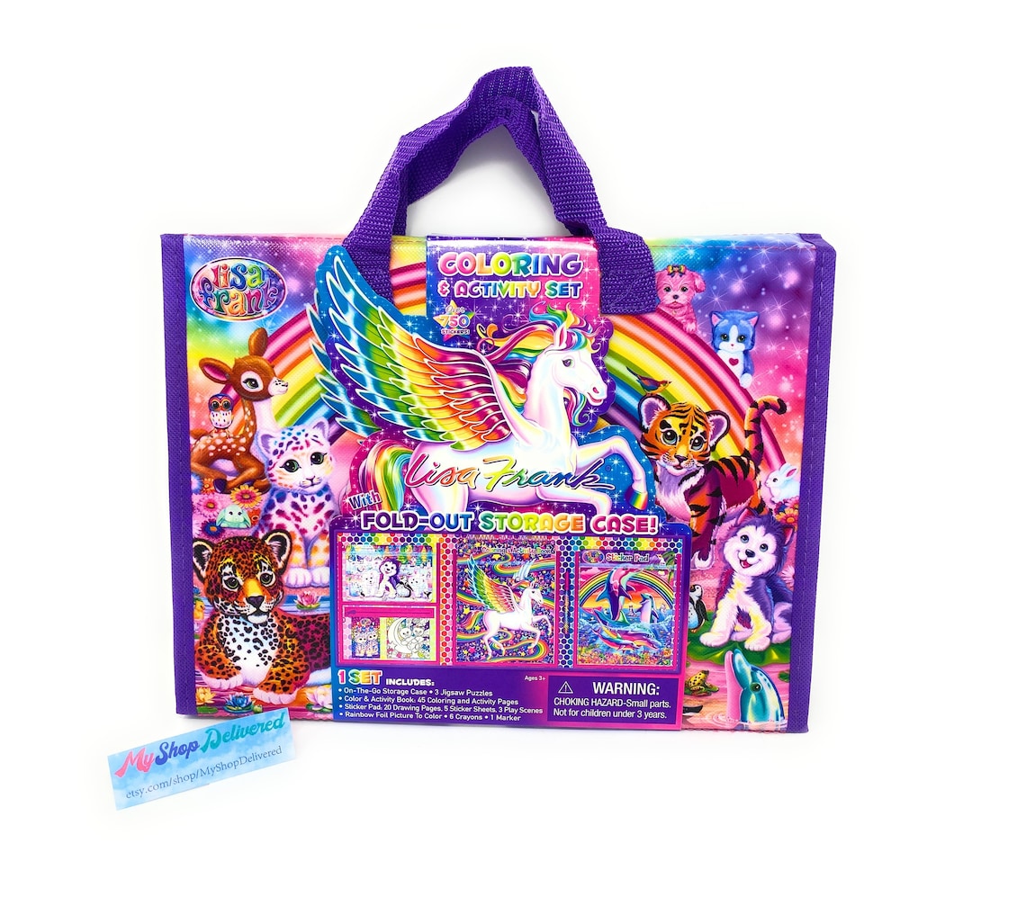Lisa Frank Coloring & Activity Set With Fold Out Storage Case. Etsy
