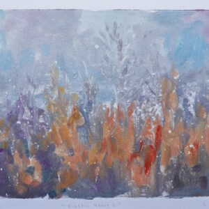Original Monoprint, landscape fire