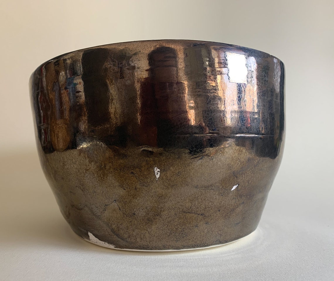 Gold ceramic handmade decorative bowl Etsy