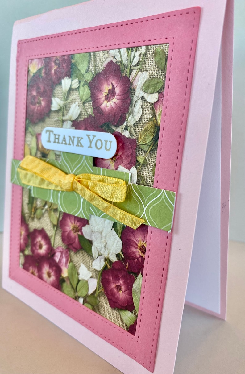 Carolescardshop Handmade greeting card Thank you stampin up pink floral