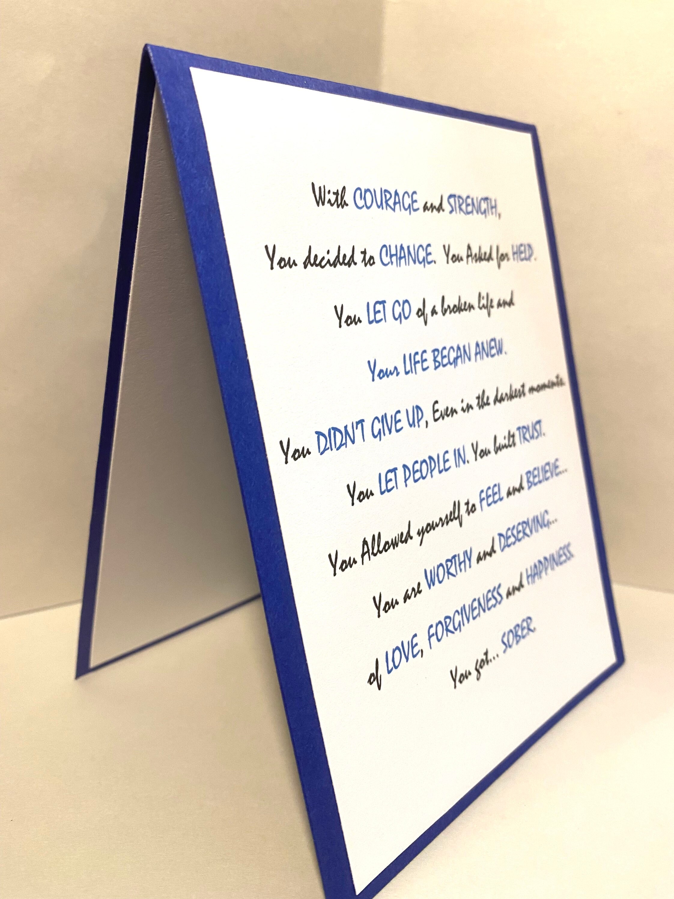 Sobriety Card Addiction Recovery Sober Birthday Sober - Etsy