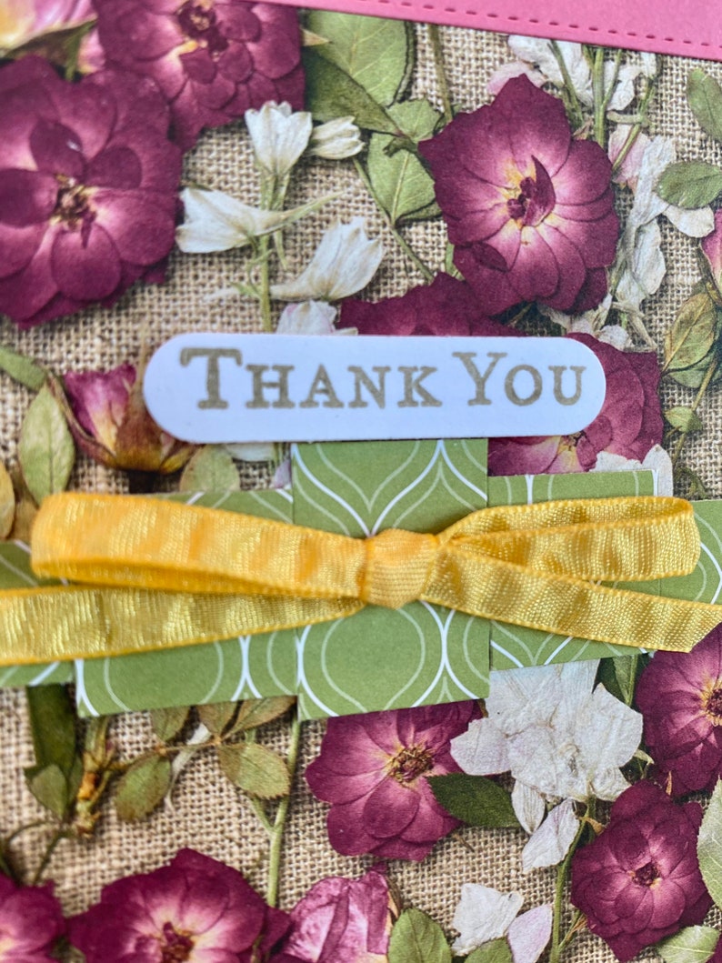 Carolescardshop Handmade greeting card Thank you stampin up pink floral