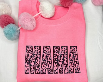 Mama Leopard Crewneck Sweater, Mama Sweater, Mama Leopard