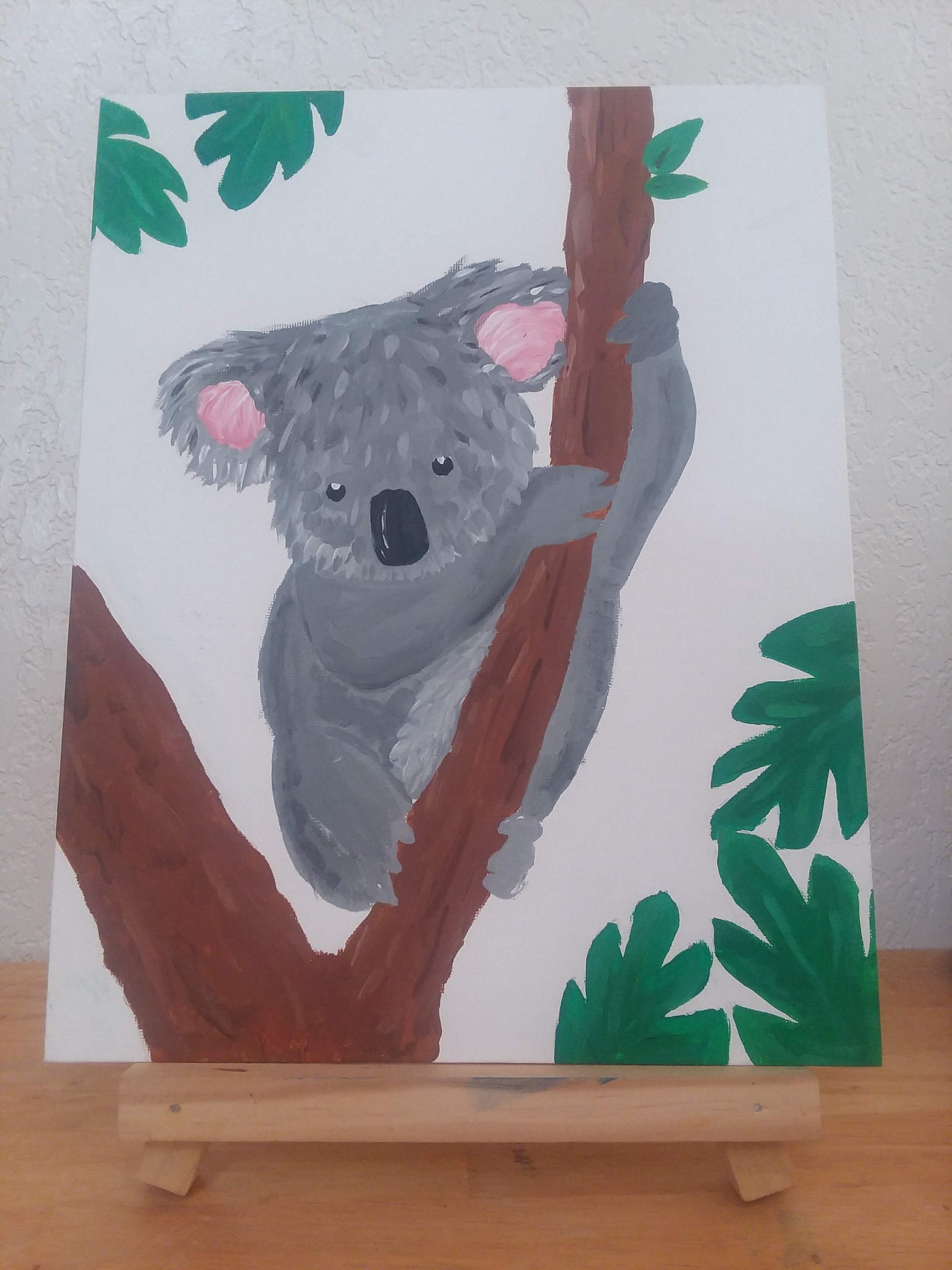 Koala Climbing Acrylic Painting Etsy