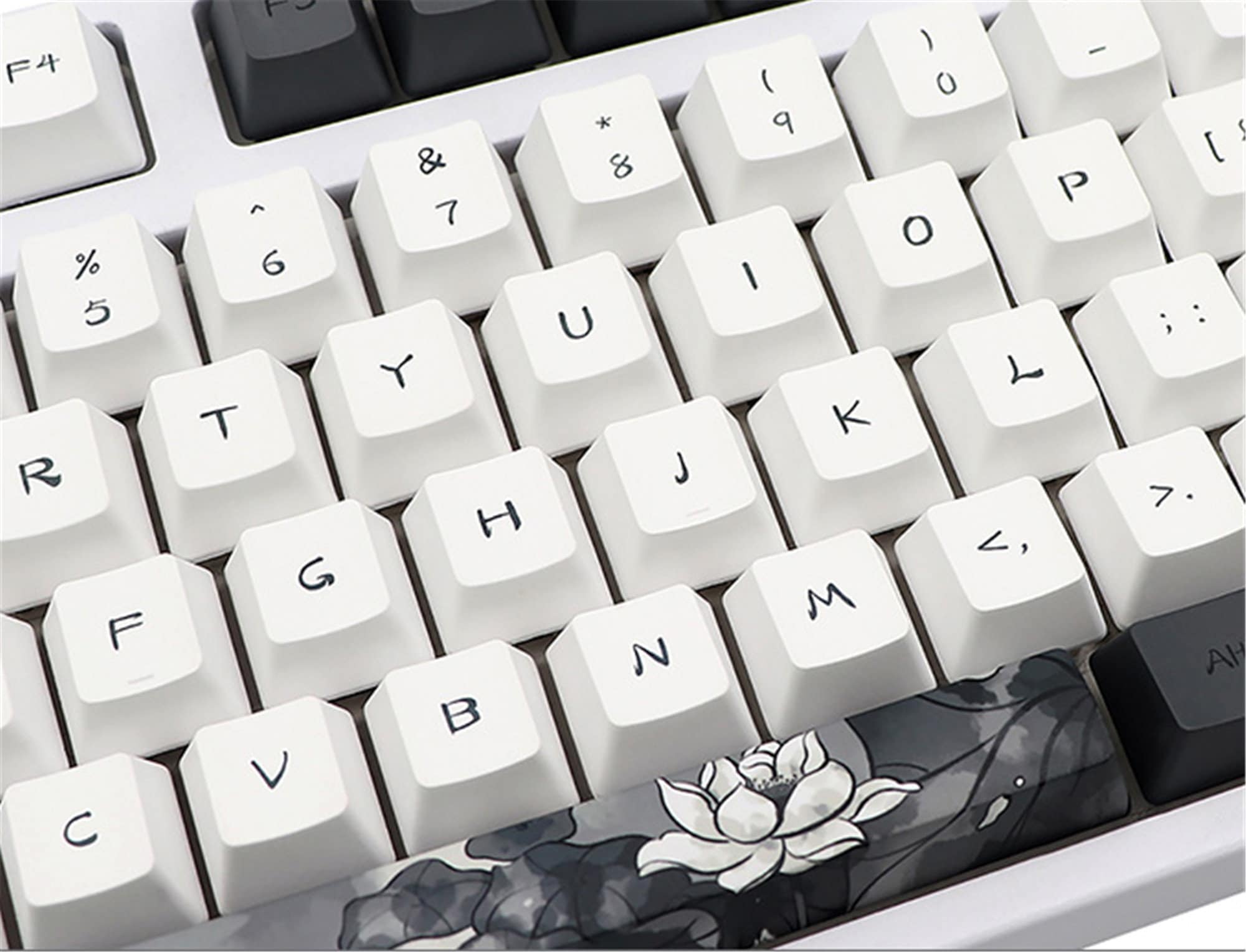 124pcs Lotus Flower Theme Keycap Set Chinese Ink Keycap Set Etsy India