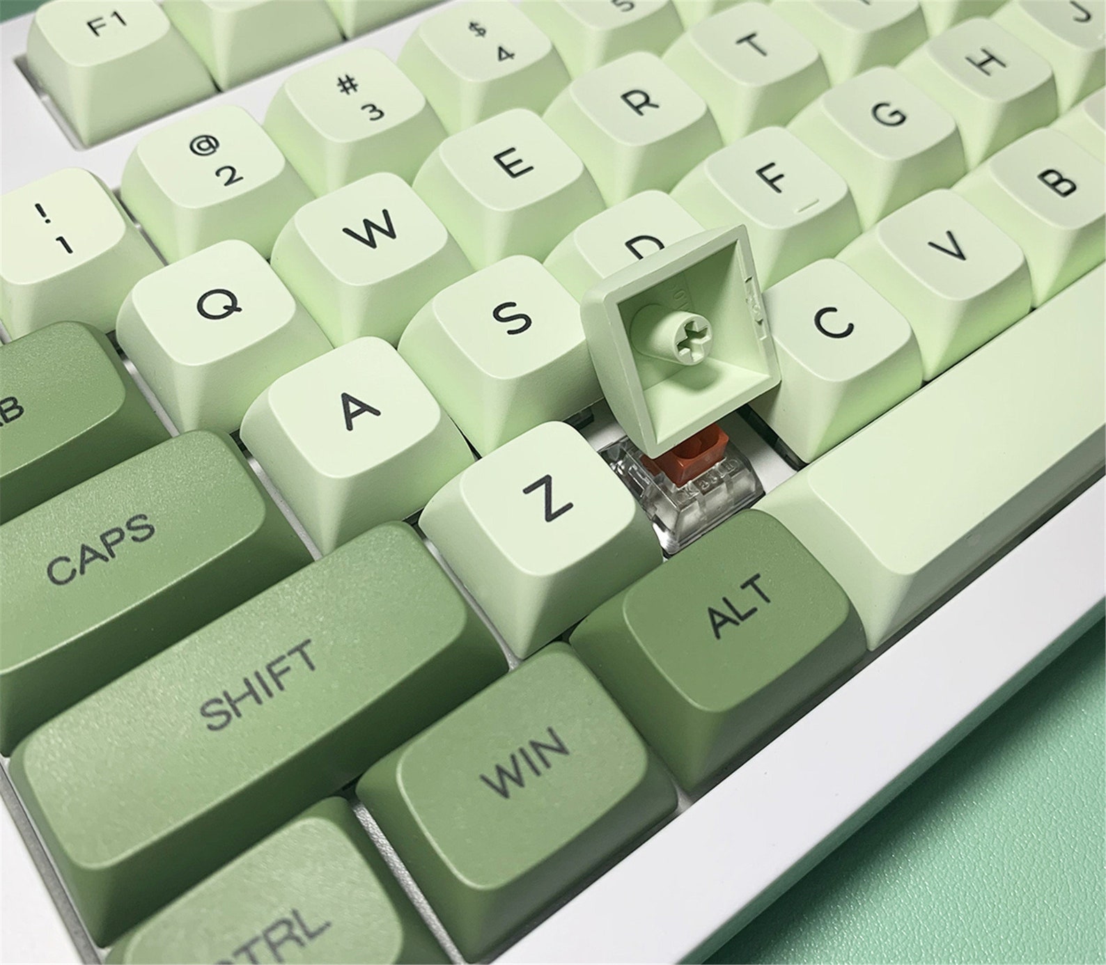 137pcs Matcha Green Color Theme Keycap SetKawaii KeycapPBT Etsy