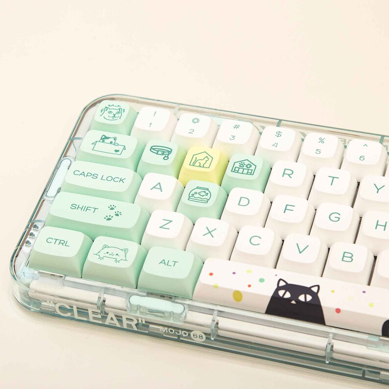 131pcs Kawaii Cat Theme Keycap Set Cartoon Cat Keycaps XDA Etsy Israel