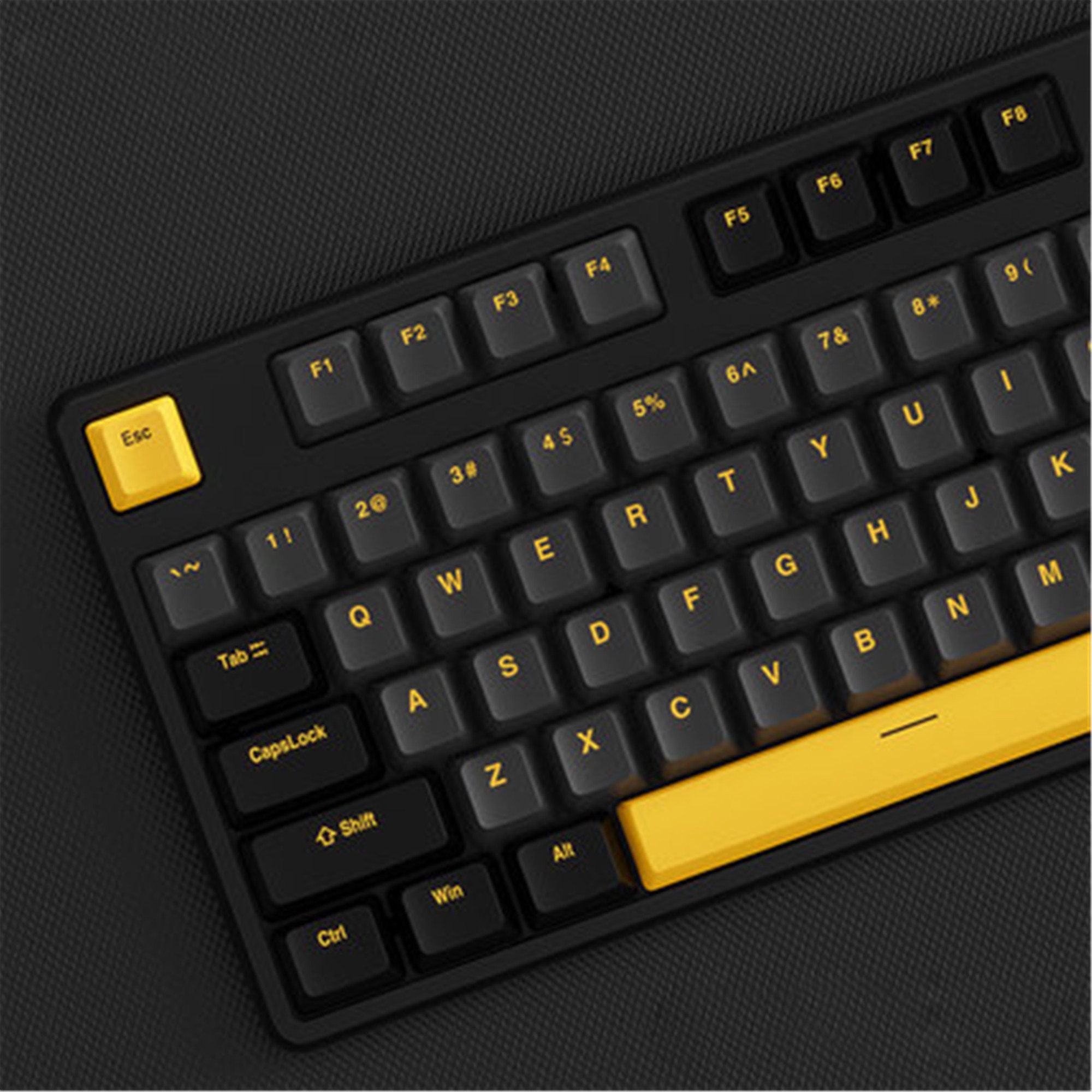 128PCS Black Yellow Keycap Set Simple Keycap OEM Profile Etsy