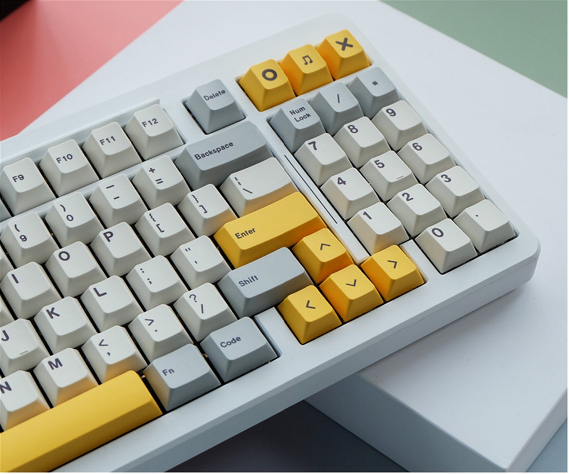 131pcs Gray Yellow Keycap SetSimple Keycap SetPBT Etsy