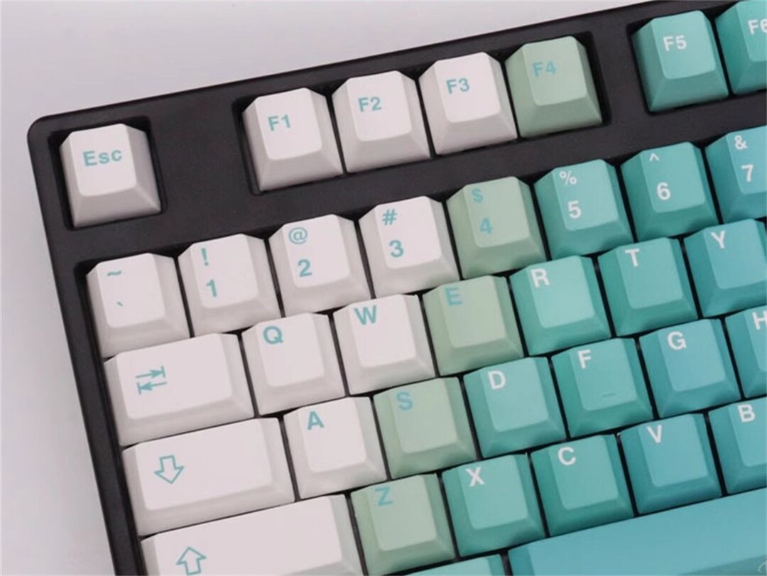 130pcs Mints Theme Keycap Set Green and White Gradient Etsy