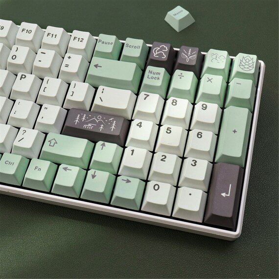 129pcs Misty Fog Forest Theme Keycap Set Green Keycap Etsy Finland