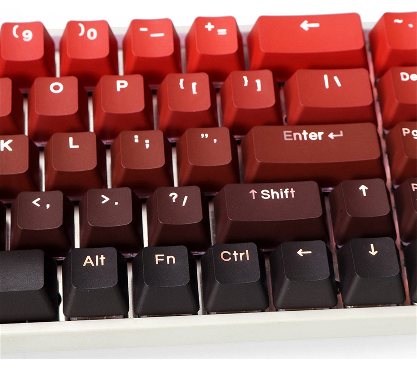 123pcs Gradient Red Black Keycap Set Top/side Character Etsy UK