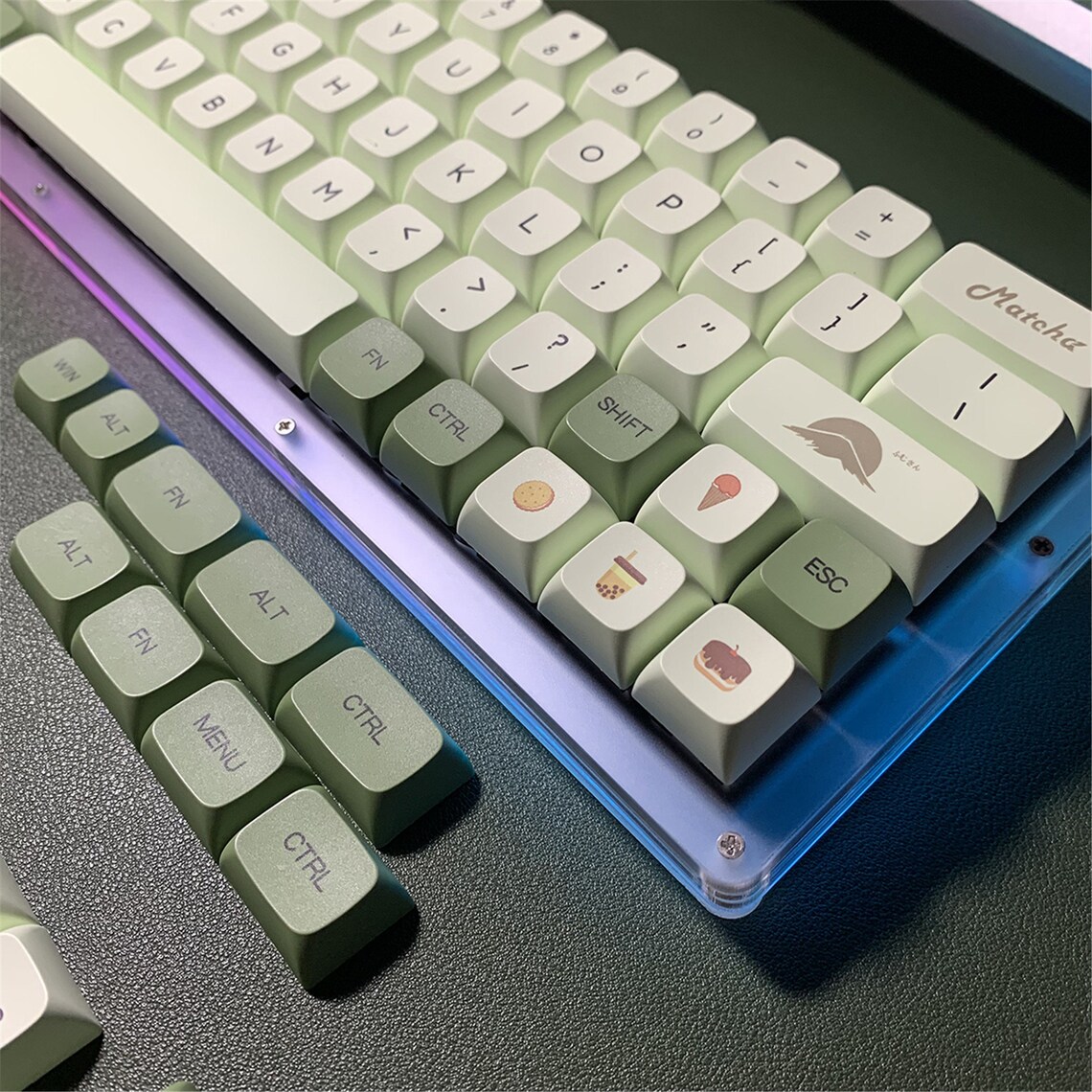 137pcs Matcha Green Color Theme Keycap SetKawaii KeycapPBT Etsy