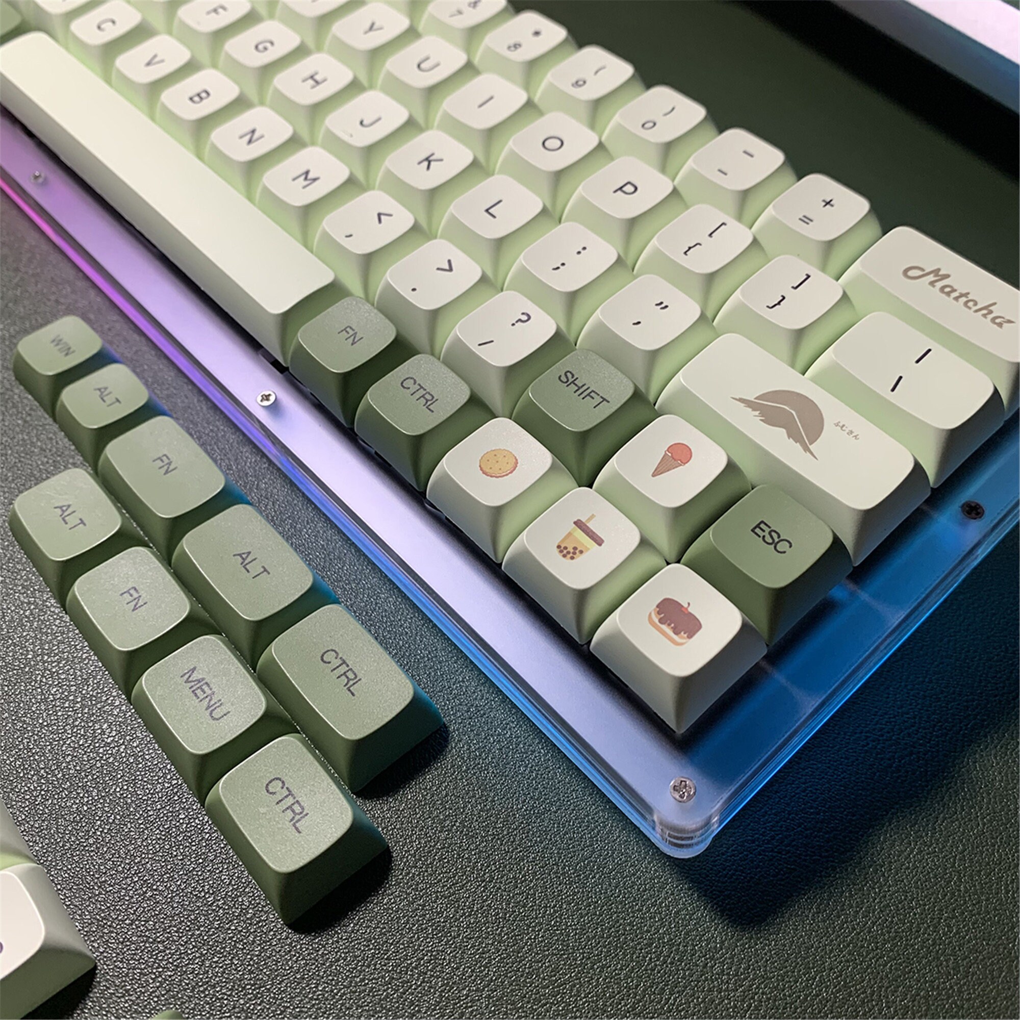 137pcs Matcha Green Color Theme Keycap SetKawaii KeycapPBT Etsy