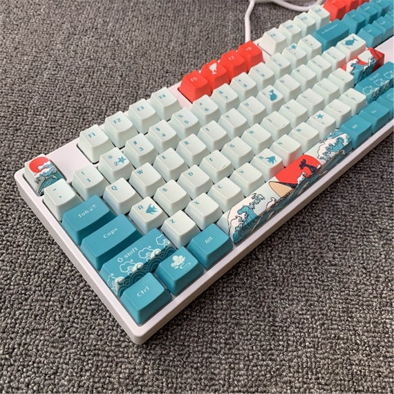 108pcs Coral Sea Keycaps SetSun Whale Keycap SetMechanical Etsy