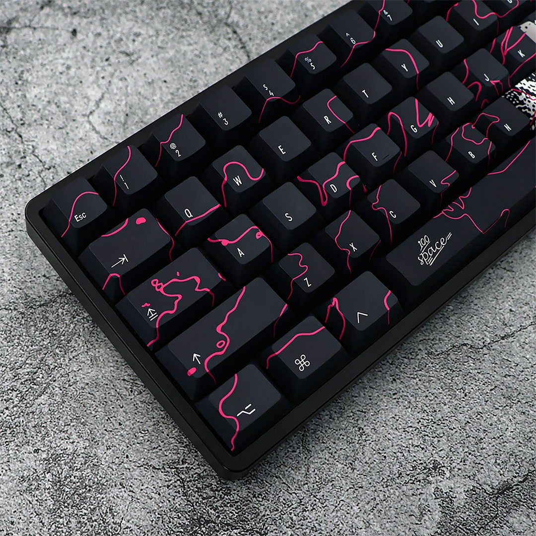 146PCS Dark Graffiti Theme Keycap Set, Personalized Keycap, Cherry