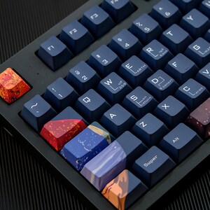 131pcs Solar System Galaxy Theme Keycap Set, Cherry Keycap, PBT Keycap, Personalized Mechanical Keyboard Keycaps, Keyboard Accessory, Gifts