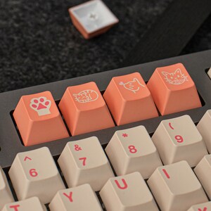 153PCS the Cute Orange Cats Keycap Set Kawaii Keycap PBT - Etsy