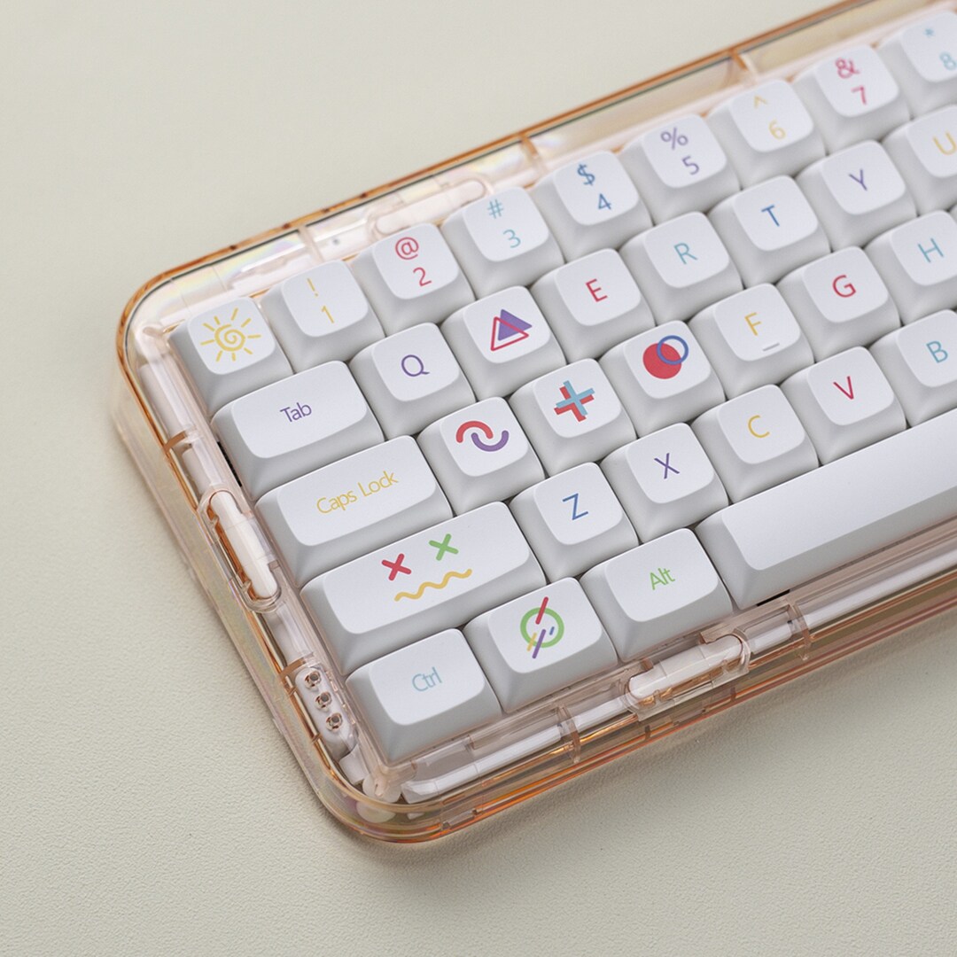 127pcs Pastel Theme Keycap Set Minimalist White Keycap PBT Etsy
