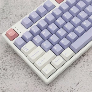169pcs Lavender Theme Keycap Set, Purple Pink Girl Keycap, PBT Keycap, Cherry Profile Keycap, Mechanical Keyboard Keycap, Keyboard Accessory