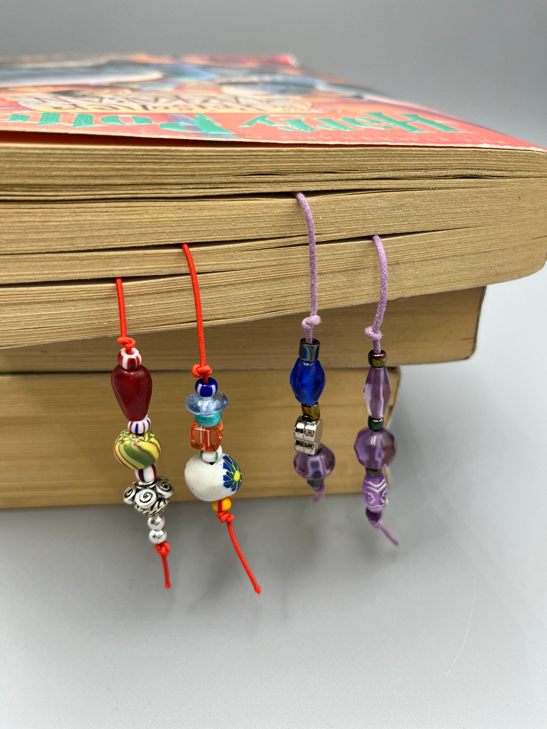 String Bookmark, Beaded Bookmark, Cord Bookmark, Book Marks, Book