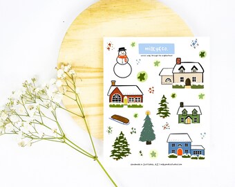 Winter Walk Through the Neighborhood Sticker Sheet