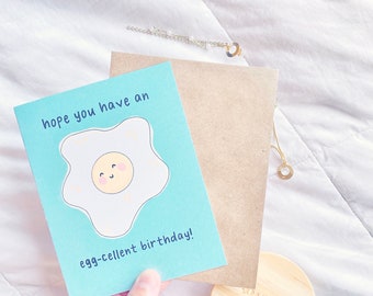 Have an Egg-cellent Birthday, Birthday Card, Happy Birthday Card, Cute Birthday Card, Punny Card